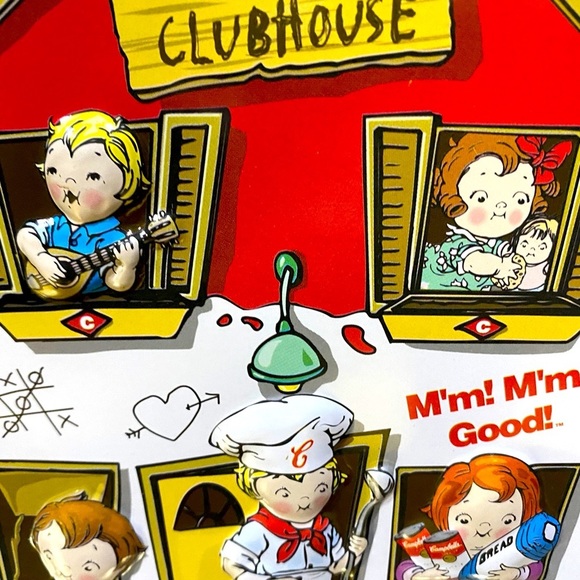 CAMPBELLS SOUP VTG 1997 CAMPBELL KIDS CLUBHOUSE TIN THE TIN BOX CO & CLOTH DOLL - Picture 5 of 16